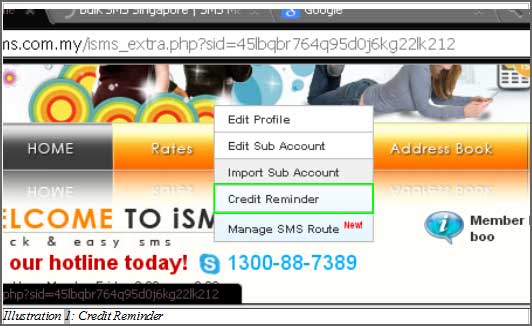 Bulk SMS Malaysia Credit Reminder
