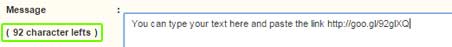 Google URL Shortener Save Characters in Message