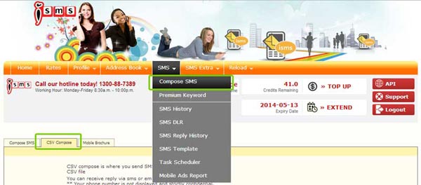 Bulk SMS End User Guide CSV Compose SMS